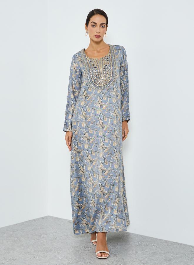 Maxim Creation Women Threadwork Embroidery Printed Jalabiya - Image 5